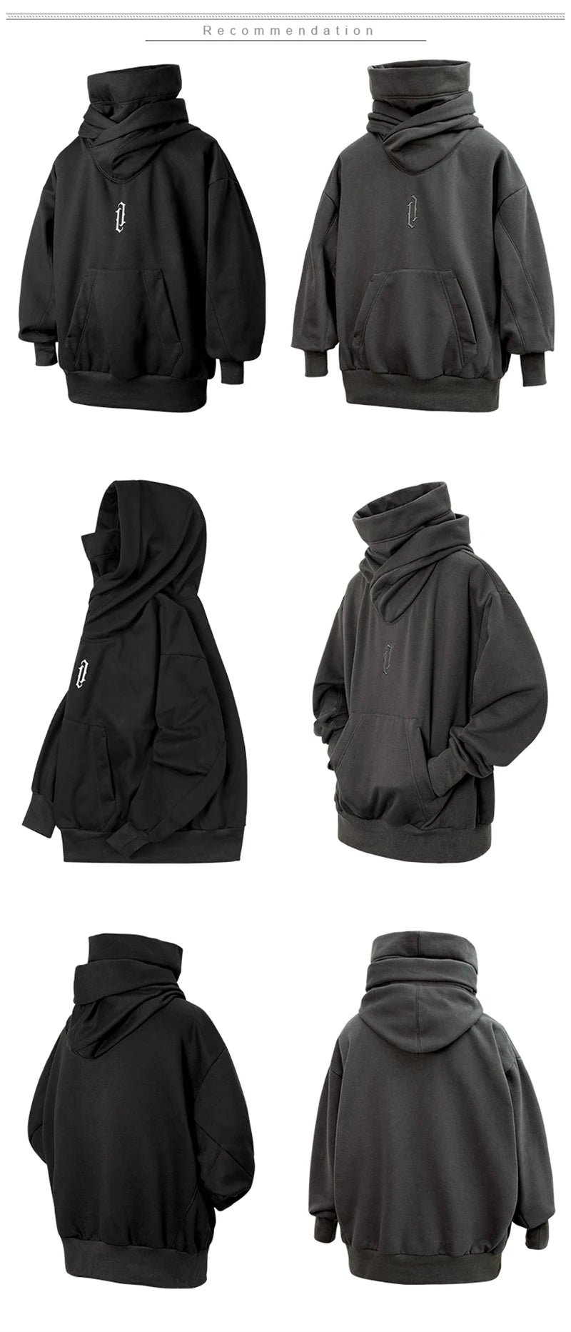 Japanese Ninja Turtleneck Oversized Hoodie